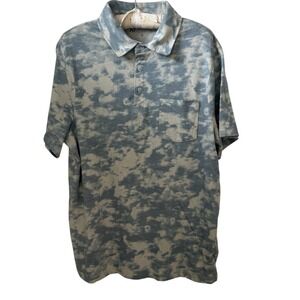 American Rag Cie Polo Shirt Men's Medium Blue Cloud Tie Dye Collared Casual